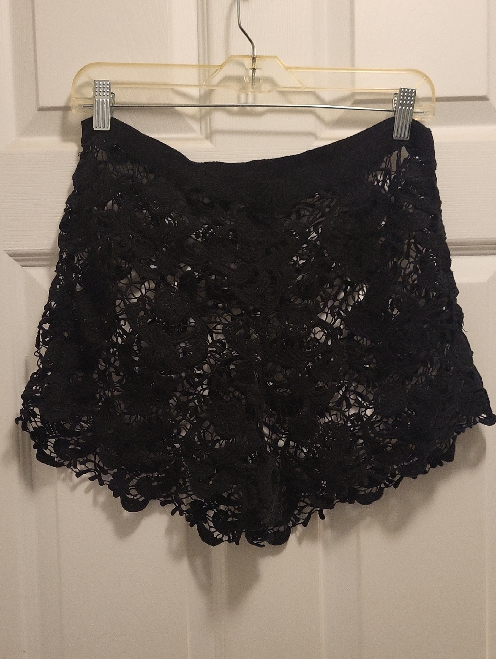 Free People Black Crochet Lace Shorts